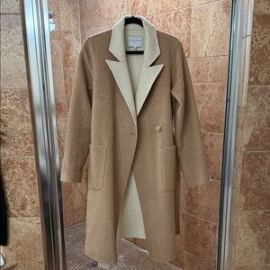 Petite Studio Tan and Cream Trench Coat